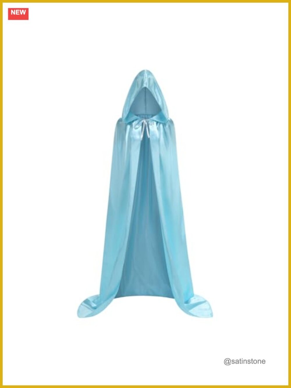 Hooded Satin Cloak Halloween Cosplay Cape Lace Up Unisex Adult
